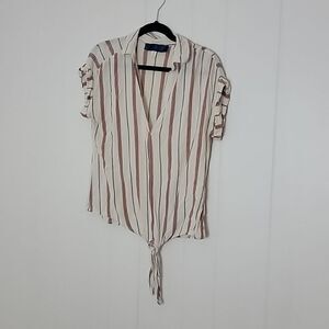 Striped tie blouse  